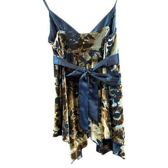 Y2K Charlotte Russe Burnout Velvet Boho  Handkerchief Hem Blouse Woodland Fairy - Picture 3 of 8